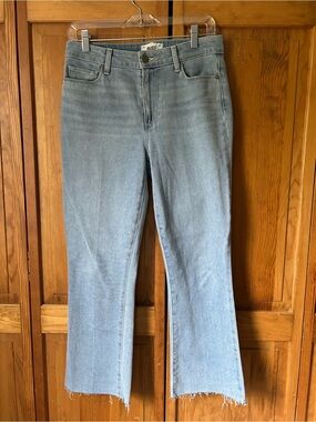 PAIGE Faded Light Blue Flare Jeans